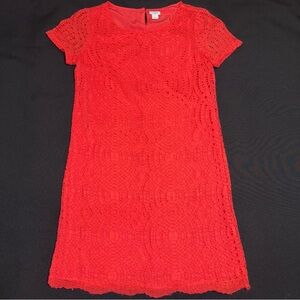J.Crew Factory Short Sleeve Shift Dress hot coral color size 8